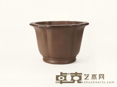 清乾隆·钱子叙制款炉钧釉海棠形盆 17.5×14×4 cm