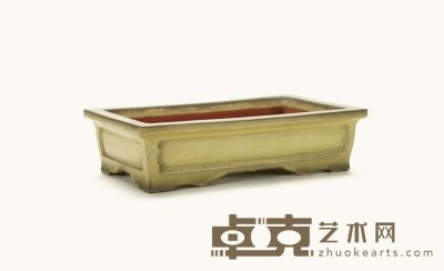 清·紫泥桂花砂长方盆 37×24×8.5 cm