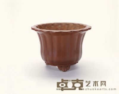 清早期·乌泥墨彩正方盆 18.5×18.5×26 cm