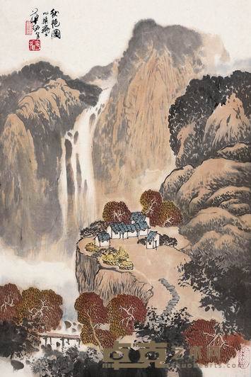 华拓 秋艳图 镜片 43×64cm