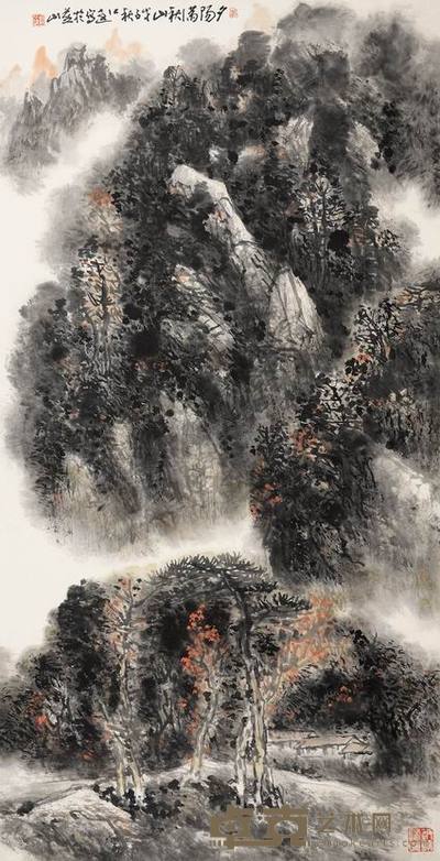 郭公达 山水 镜片 137.5×69.5cm
