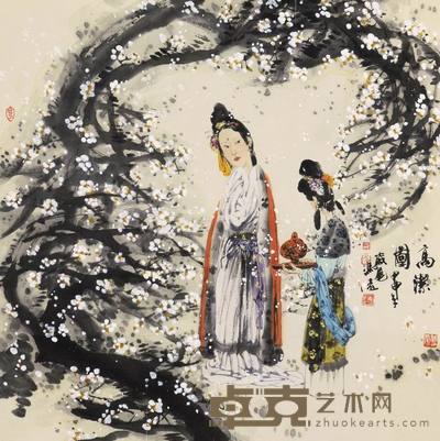 冯远 人物 托片 68.5×69.5cm