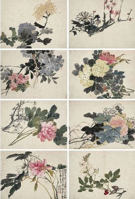 任 熊 花卉册