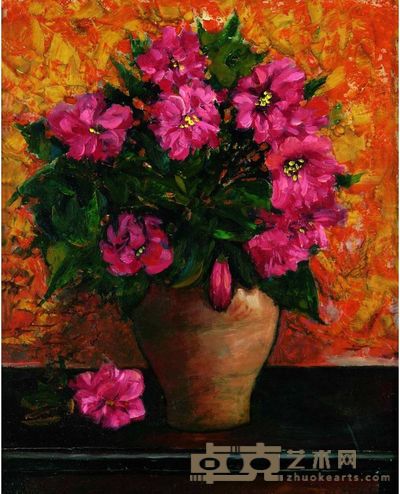 凃 克  盛开的花 61×50cm