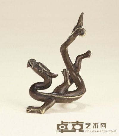 清早期·铜雕蟠龙摆件 高：10cm