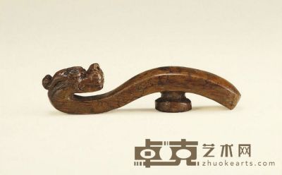 清·竹雕龙带钩 长：11cm