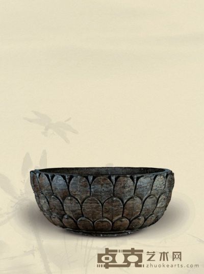 元·青石莲瓣纹石盆 136×136×55cm