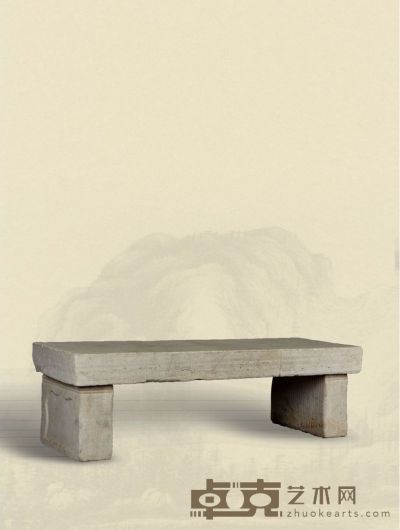 明·汉白玉素工长方形石桌 160×55×48cm