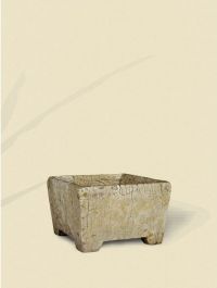 明·汉白玉长方形石盆