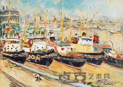 林达川 1981年作 黄浦江 37×51cm