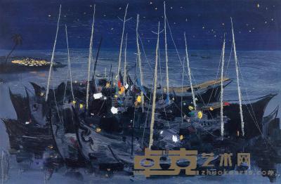 吴冠中 1994年作 海之夜（365/500） 64×100cm