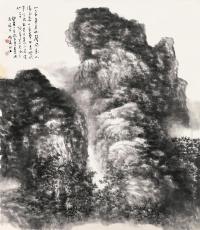 萧海春 1983年作 松峰图 镜片