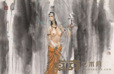 傅小石 观音大士 44cm×68cm