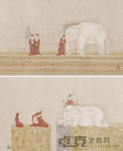 韩荷 太平有象 41cm×67.5cm×2