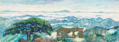 张眉孙 1961年作 前海引客松 24×67.5cm