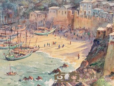 潘思同 1961年作 舟山渔港 29.5×39.5cm