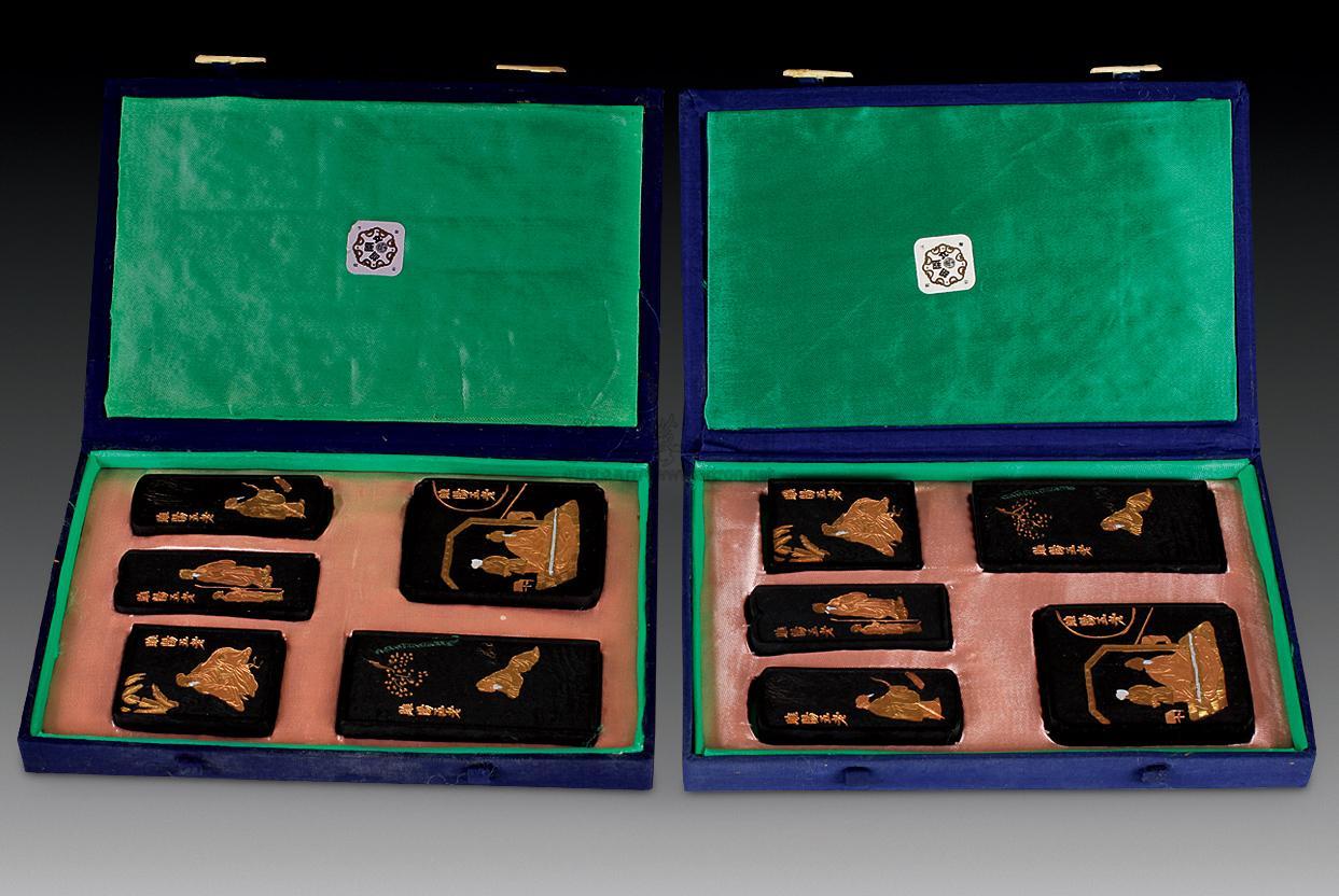 1960年代仿潘怡和制《小五老图古墨》一组两盒_上海泓盛2012年