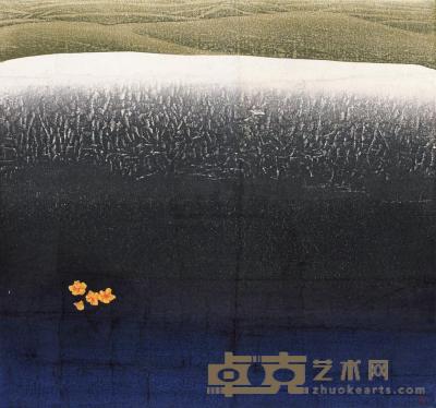 郝伯义 1986年作 水印木刻版画《小花》 （一件） 53.1×49.5cm