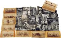 早期西洋镜老照片一组约28张，明信片照片一组约16张