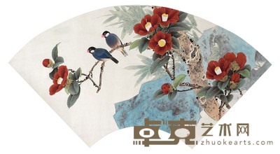 龚文桢 茶花山禽 39×85 cm 15 3/8×33 1/2 in 约3.0平尺