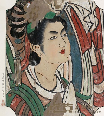 贾瑞峰 仿宋壁画 71×59 cm 28×23 1/4 in 约3.8平尺