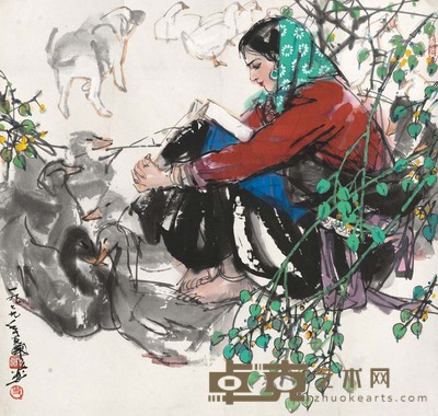 史国良 读书图 58×60 cm 22 7/8×23 5/8 in 约3.1平尺
