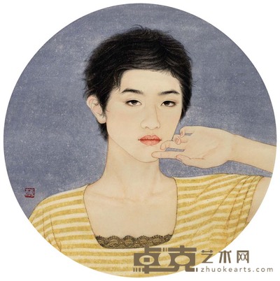 韩梅 都市少女三 45×45cm 17 3/4×17 3/4 in.