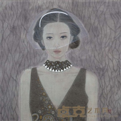 贾靓 面纱 63×63cm 24 3/4×24 3/4 in.