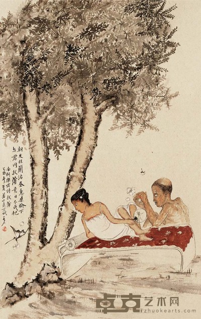雷子人 乐府诗 · 拔蒲 79×49cm 31 1/8×19 1/4 in.