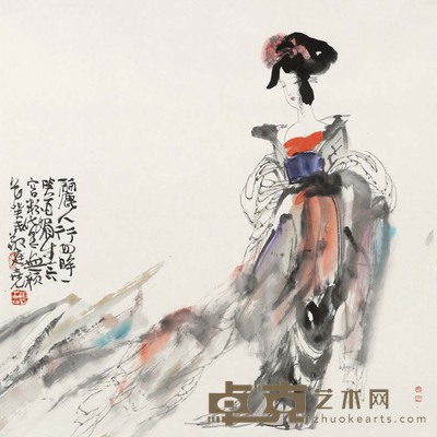 敬庭尧 丽人行 68×67cm 26 6/8×26 3/8 in.