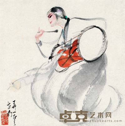 李世南    朝鲜舞 18.7×18.7 cm.?7 3/8×7 3/8 in.?约0.3平尺