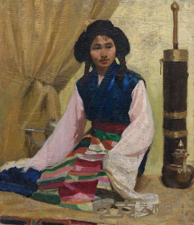 董希文 藏族少女 78×68cm?30 3/4×26 3/4 in.
