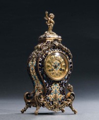 十九世纪法国 铜鎏金珐琅小布勒钟