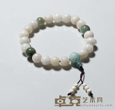 清代 白玉珠串 18粒