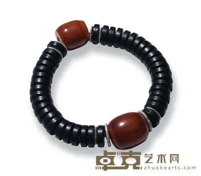 清代 蜜糖色蜜腊珠串 2粒