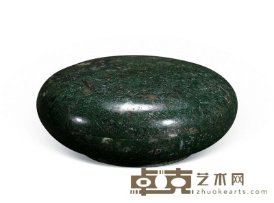 清 海藻玛瑙雕印泥盒 D 9.9 cm.