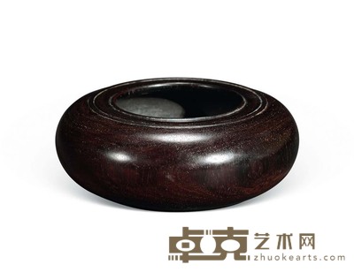 清 紫檀雕水盂 D 5.5 cm.