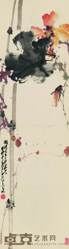 赵少昂 1963年作 秋声图 立轴 82.5×23.5cm