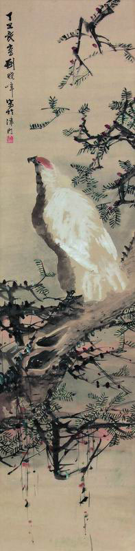刘晓峰 1877年作 白鹰图 立轴