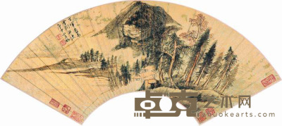 董其昌 1620年作 夏日水邨图 镜框 23×51.5cm