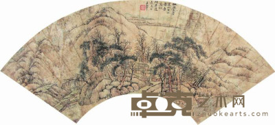 王翚 寒山古木图 镜框 18×51cm