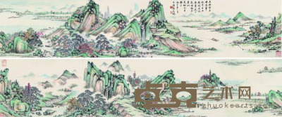 张克龢 1936年作 江南水乡图 手卷 29×276.5cm