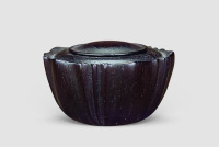 清 紫檀带盖水盂