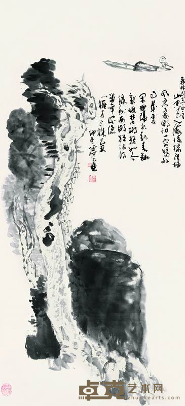 方增先 1985年作 宋人词意 立轴 95×45cm