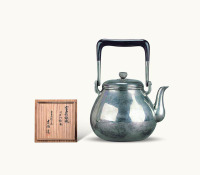 昭和 木手柄纯银茶壶