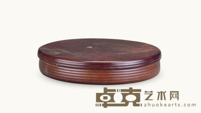 民国 圆形檀木食盒 5.5×27cm