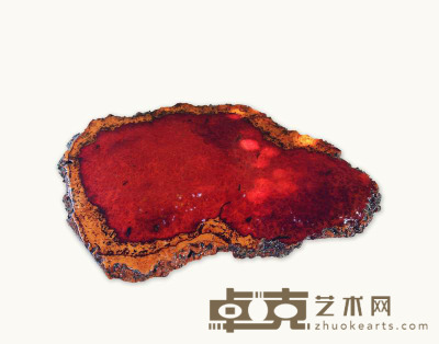 昭和 瘿木茶盘 111×80cm