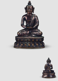 清 铜鎏金佛祖造像