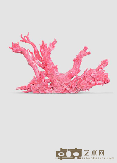 珊瑚雕云龙摆件 30×20cm