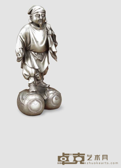 昭和·高村光云 人物铜像摆件 高28cm